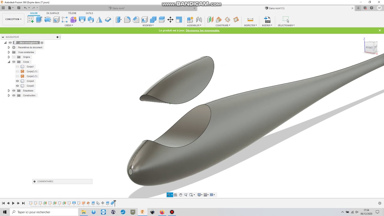 Tuto fuselage Fusion360 1/2