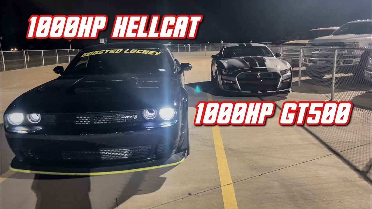 My 1000HP Hellcat vs 1000HP 2021 GT500, MUSTANG ALMOST TOOK OUT @Demonology RACE NIGHT AT XRP!