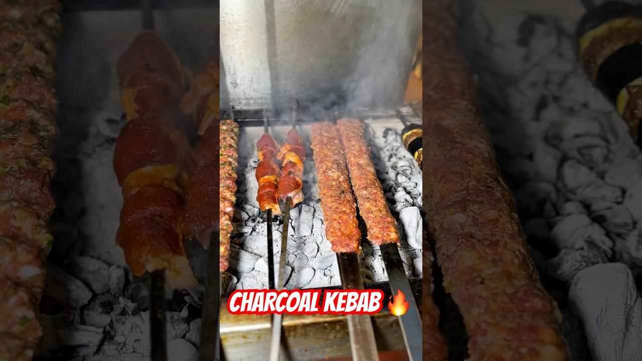 Turkish Kebab on Charcoal | Street Food Fire