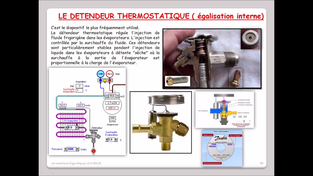 Leçon N°49 ;  Le détendeur thermostatique à égalisation interne