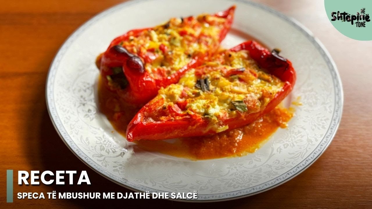 Speca të mbushur me djathë dhe salcë - Në Shtëpinë Tonë