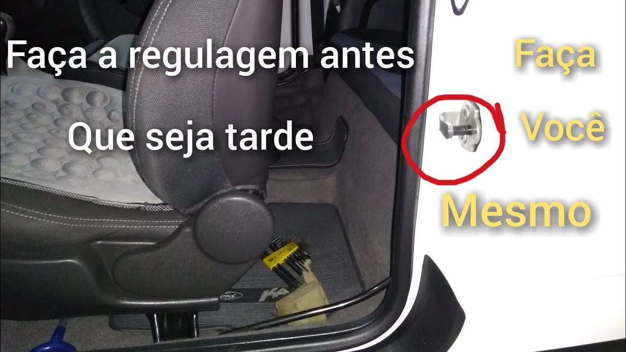 Como regular ou trocar borracha de proteção do suporte da fechadura de porta do Ford Ka.