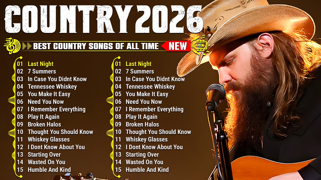 New Country Music Playlist 2026 ✨ Chris Stapleton, Morgan Wallen, Luke Combs, Luke Bryan, Lee Brice