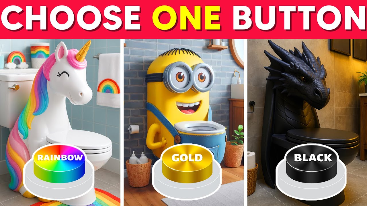 Choose One Button! Rainbow, Gold or Black Edition 🌈⭐️🖤 Cow Quiz