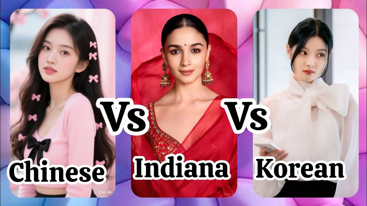 Chinese 🇨🇳 vs Indiana 🇮🇳 vs Korean girl 🇰🇷