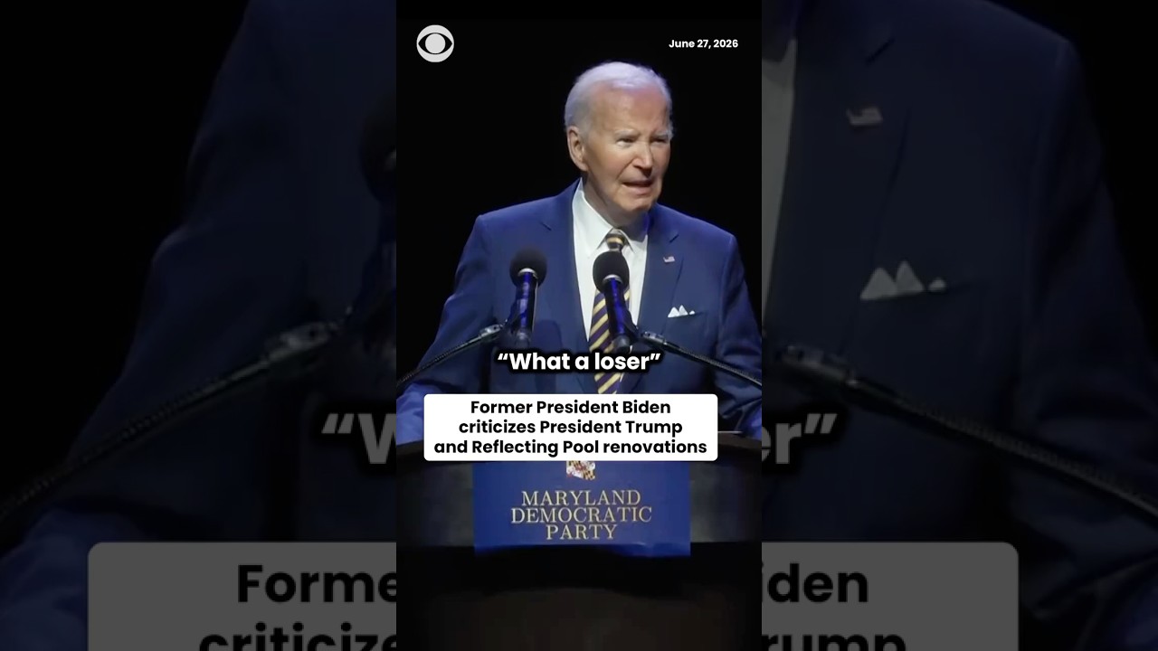 Biden slams Trumps for Reflecting Pool renovations #shorts