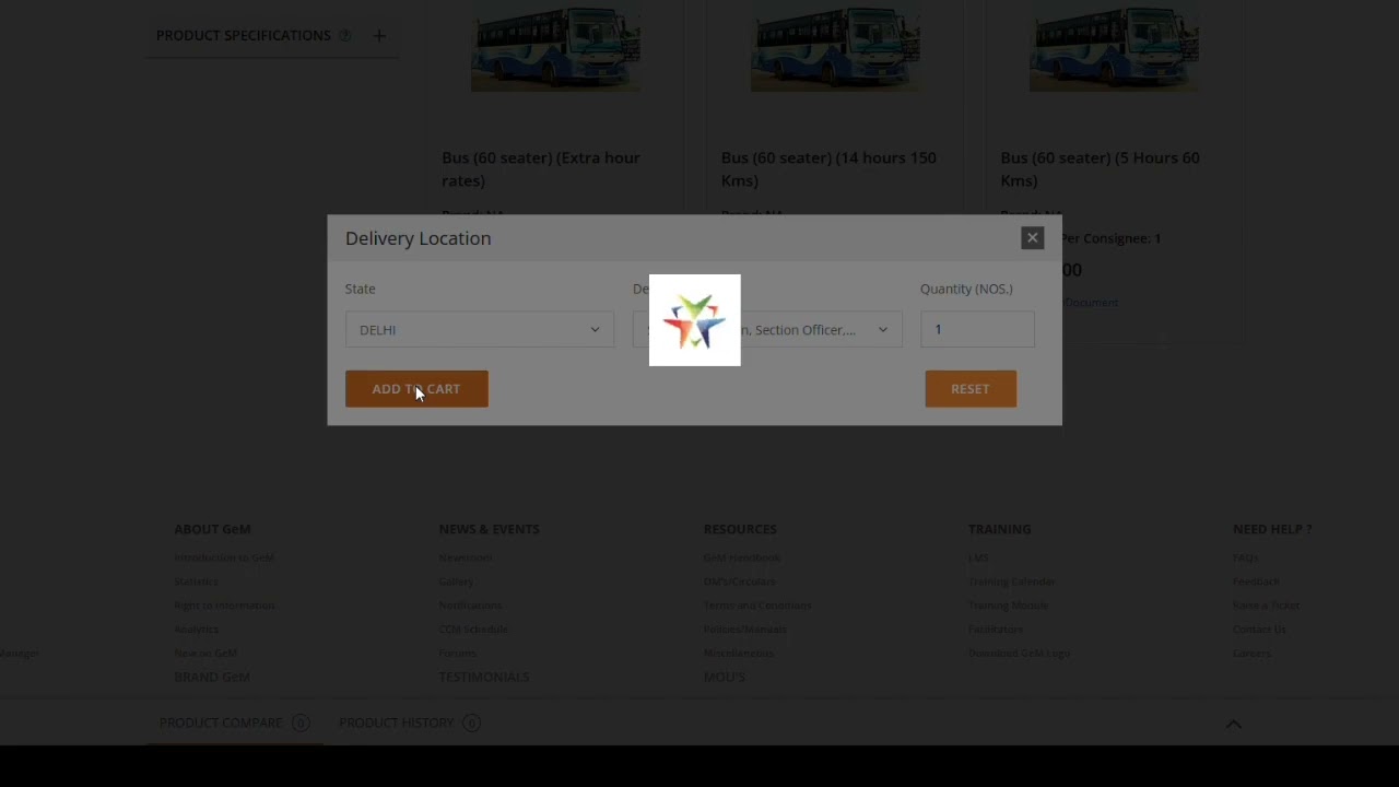 Custom bid on Gem: Hiring of transport services (Buses)