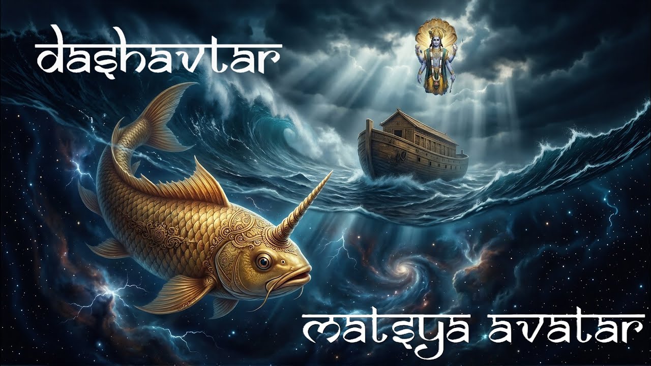 Dashavtar: Matsya Avatar | भगवान विष्णु के दशावतार: मत्स्य | Comic Style AI Video | Hindi w Eng subs