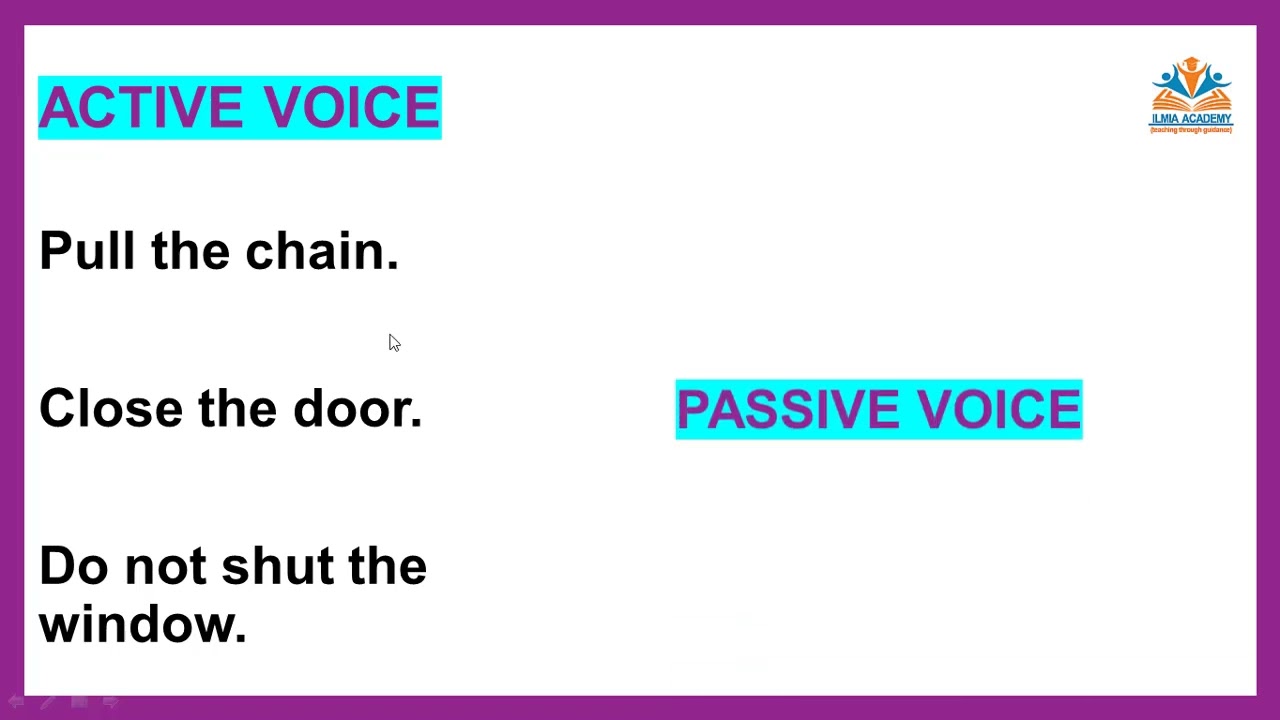 Imperative Sentences Passive Voice Conversion