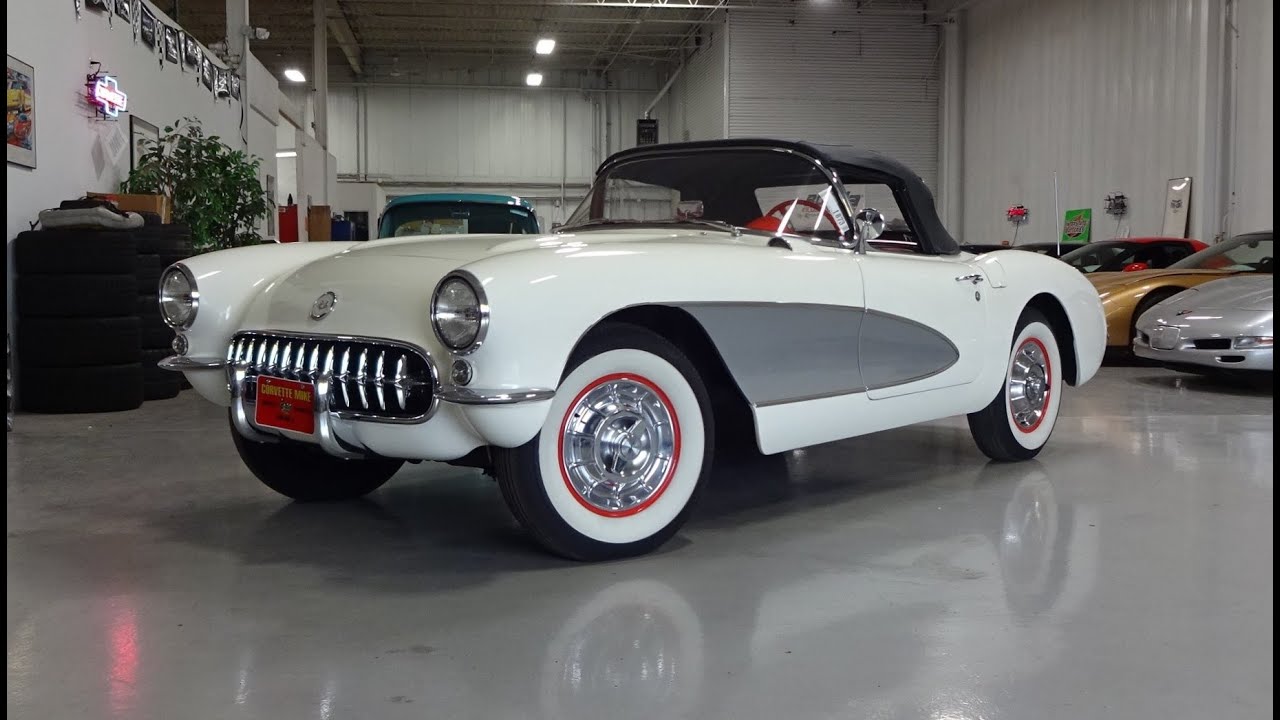 1957 Chevrolet Chevy Corvette in Polo White & 283 Engine Sound on My Car Story with Lou Costabile