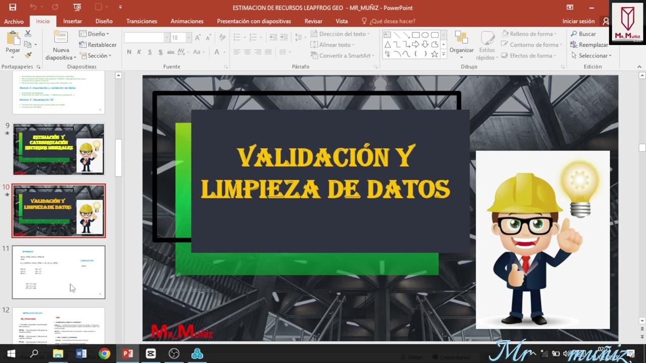 ESTIMACIÓN, CATEGORIZACIÓN Y REPORTE DE RECURSOS MINERALES  (P1-VALIDACIÓN Y LIMPIEZA DE DATA)