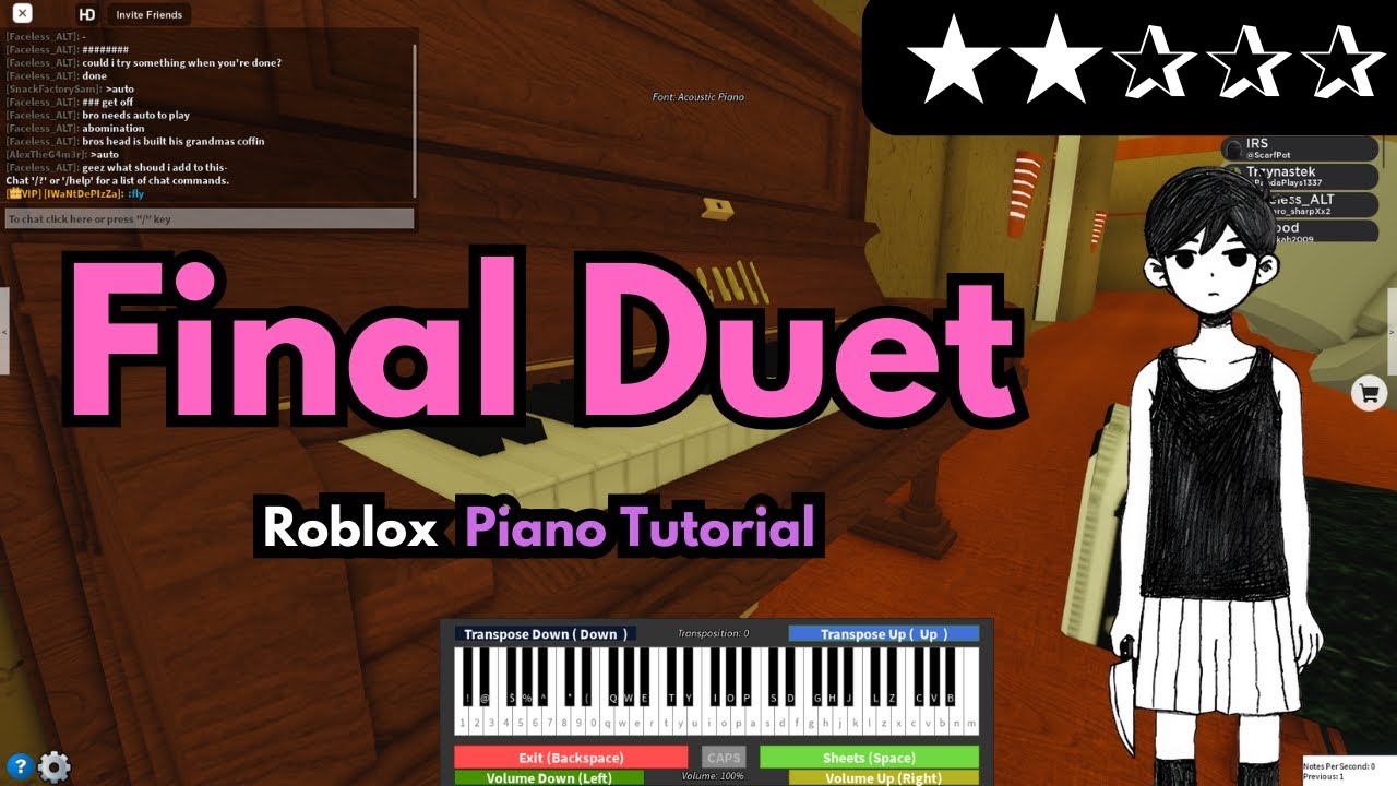 FInal Duet (from Omori) | EASY Roblox/Virtual Piano Tutorial