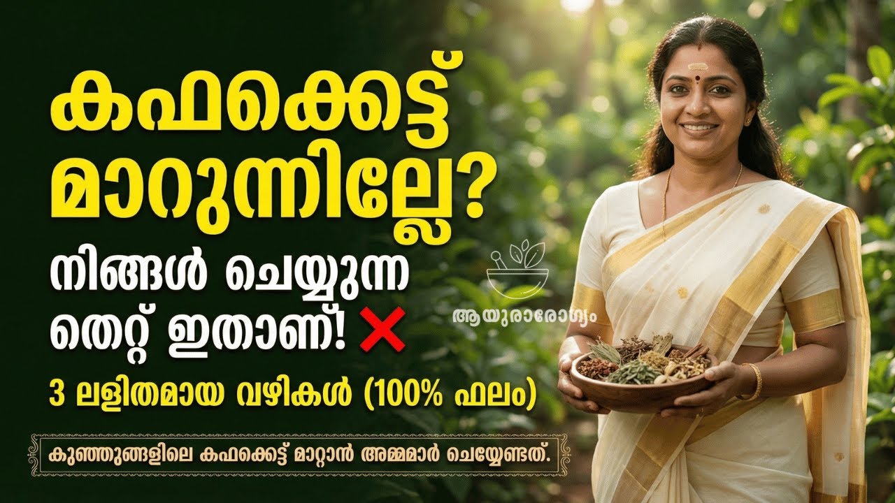 കഫക്കെട്ട് മാറുന്നില്ലേ? 3 ലളിതമായ വഴികൾ (100% ഫലം) I Ayurarogyam