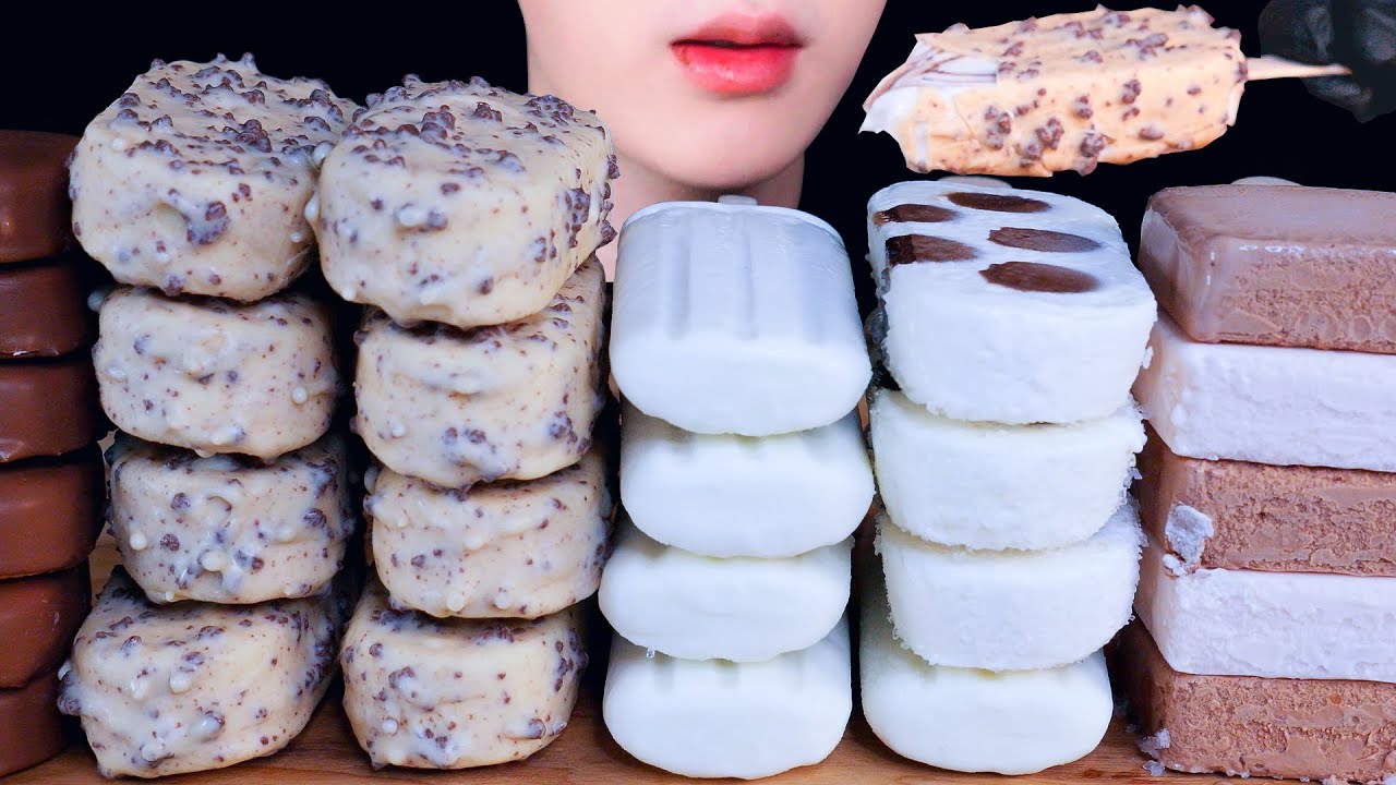 ASMR ICE CREAM CHALLENGE !! White Chocolate Ice Cream Milk Chocolate Ice Cream Dessert Mukbang 먹방