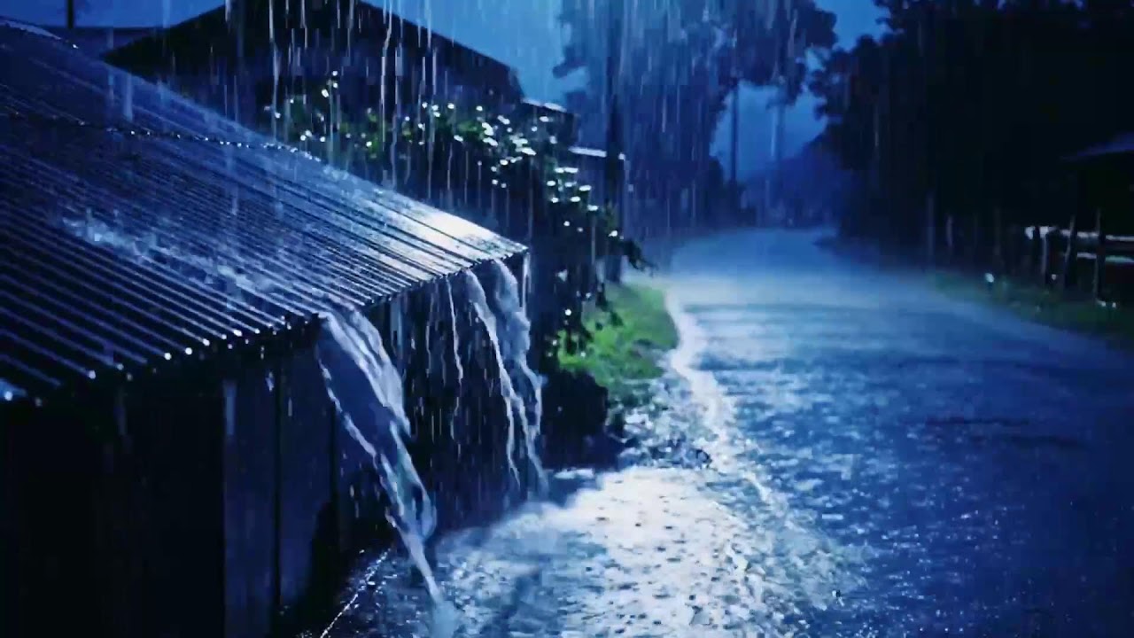 Deep Night ASMR: Heavy Rainfall Embracing Quiet Villages Beneath a Calm and Endless Sky 120