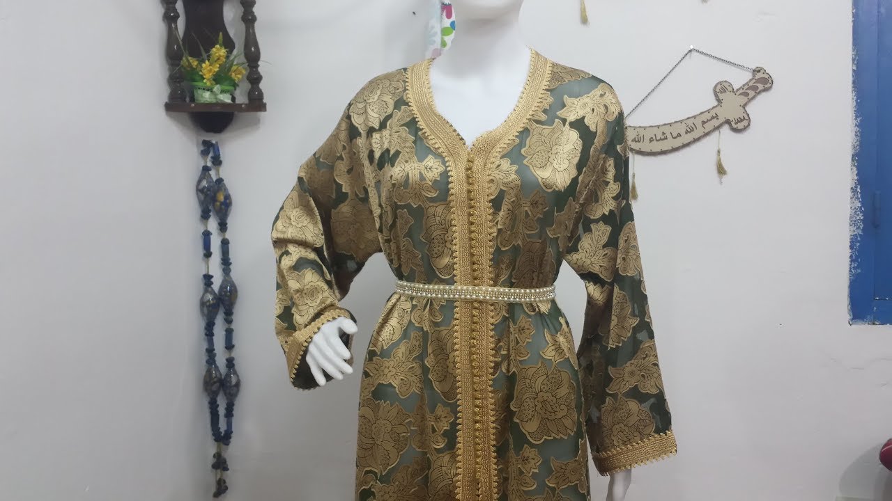 تفصيل وخياطة قفطان عراسي يناسب جميع الاعمار 👍👍 - جزء الخياطة