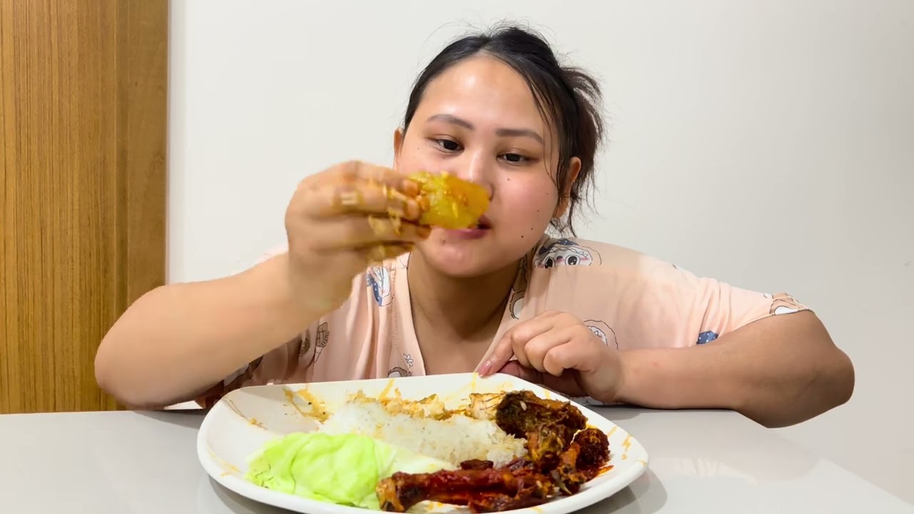 Fish curry |chilly chicken/#mukbang #