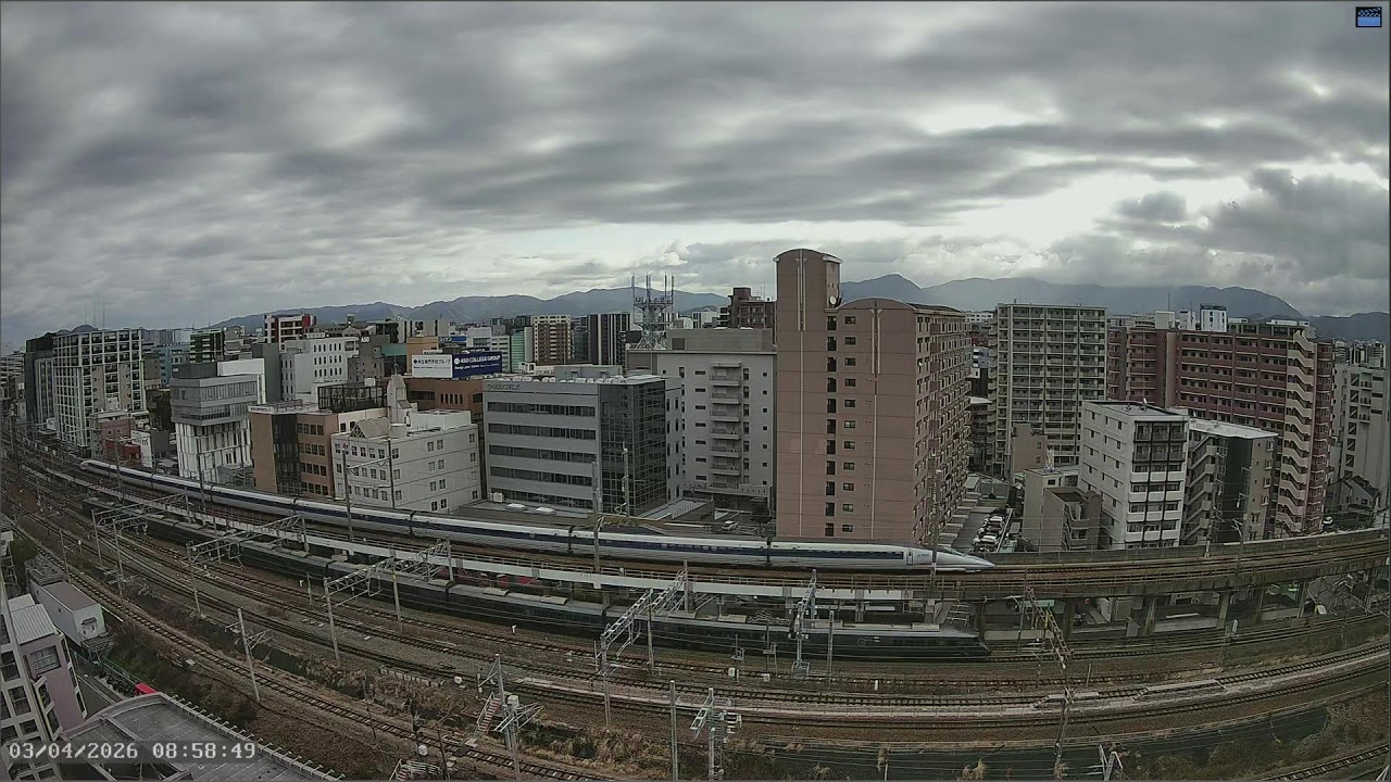 福岡・博多駅 ライブカメラ｜九州新幹線下り｜JR九州・鹿児島本線｜JR西日本・博多南線｜福岡の夜景｜日の出・朝日