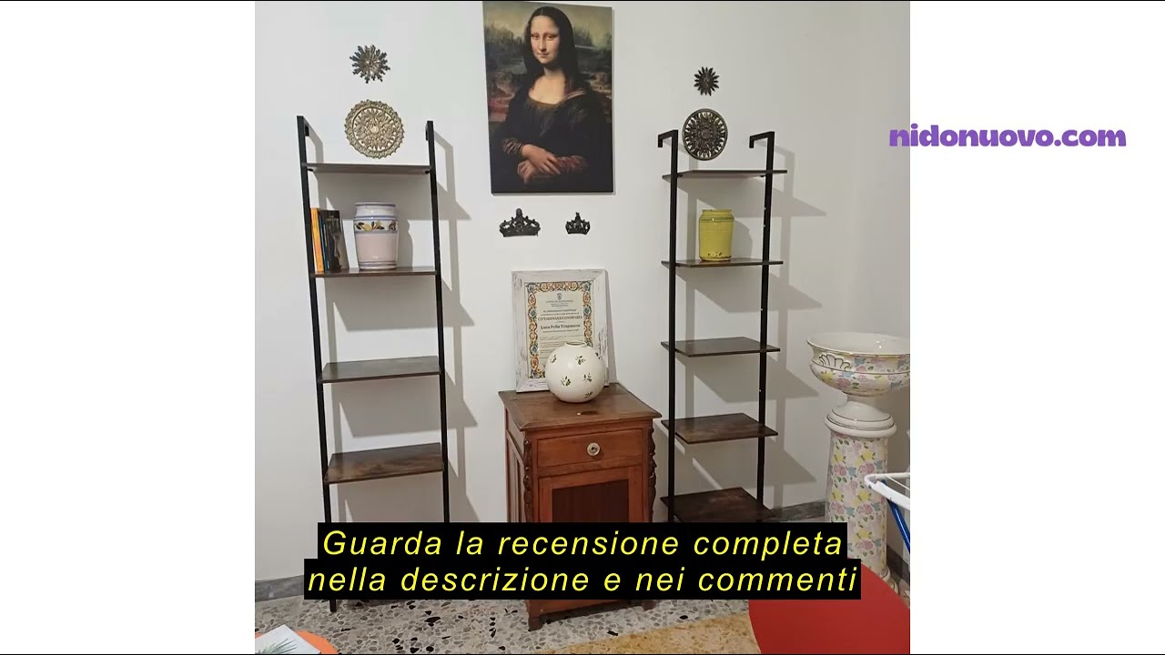 Recensione del YMYNY Libreria, Scaffale a Scala, Contro Parete a 5 Ripiani, Scaffali Aperti per Casa
