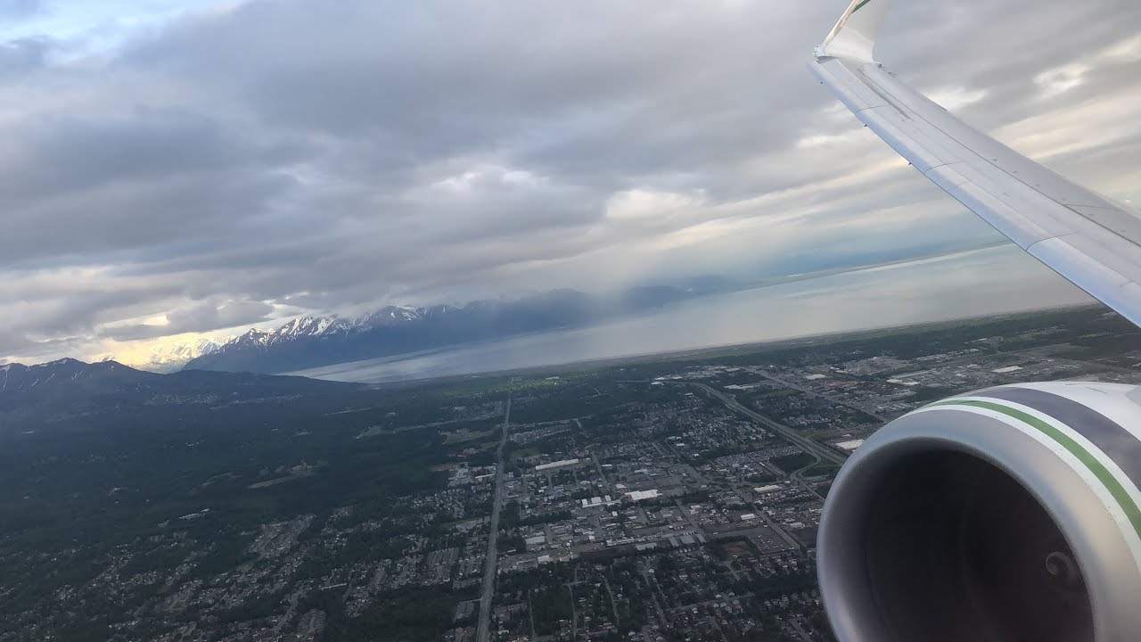 Takeoff Over Anchorage - Alaska Airlines 737-900 / Anchorage - Seattle