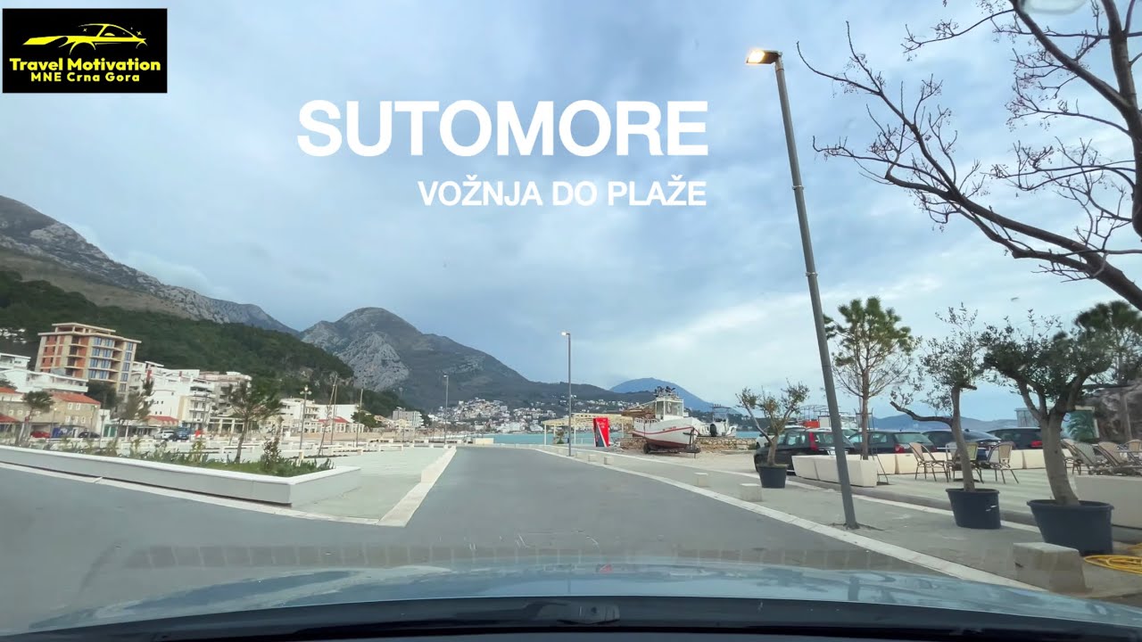 SUTOMORE vožnja kroz grad do plaže u Aprilu 2025 - SUTOMORE Town [Driving Tour in 4K] MNE Crna Gora