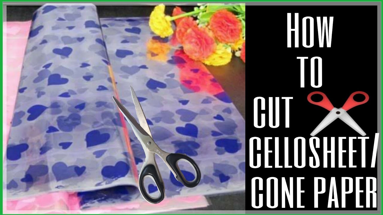 Cone paper kaise cut✂️karein? | How to cut cellophane sheet / cone paper ? |#cellophane #sheet #cone
