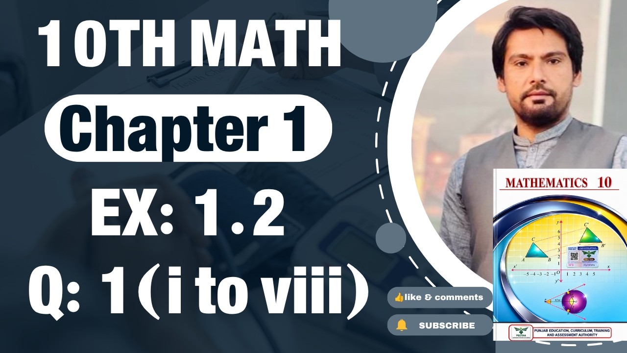 10Th Class Math New Book 2026 Chapter 1 Exercise 1.2 Question 1 (i to viii)-10 math ch 1 ex 1.2 q 1