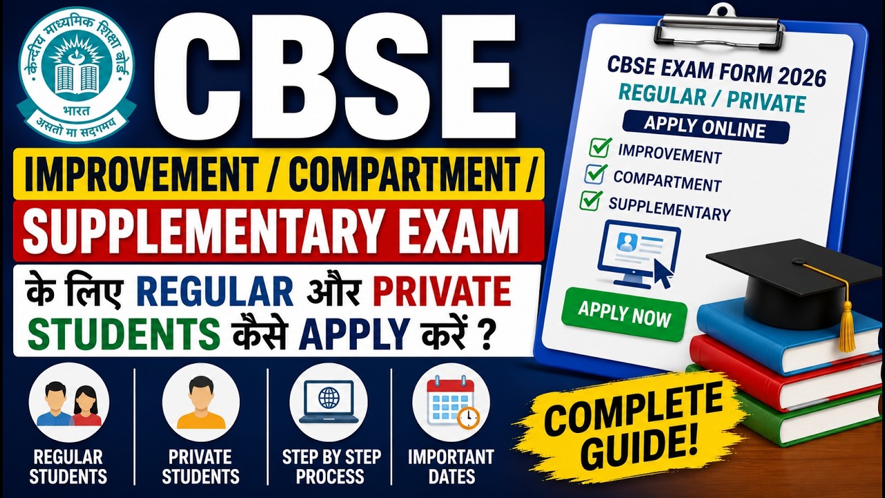 CBSE Compartment / Supplementary Exam Form 2026 | Apply Online | Complete Process & Last Date