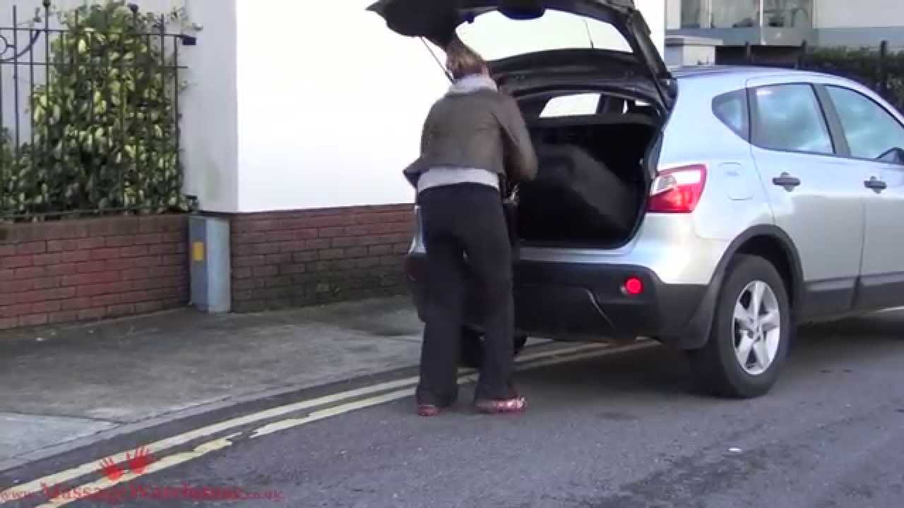 Demonstration of the Wooden Massage Table Trolley Cart on a Bus & with a Vehicle