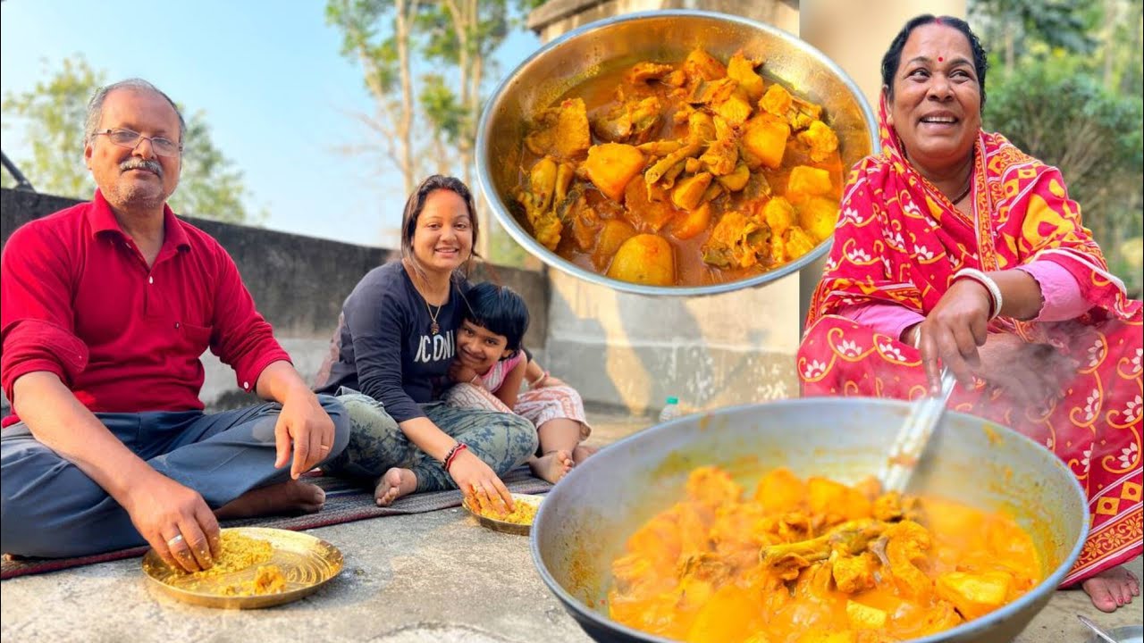 বাড়িতেই পিকনিক করে ফেললাম সবাই মিলে মাংসের লাল ঝোল #ghoroyapicnic #picnic #village #villagecooking