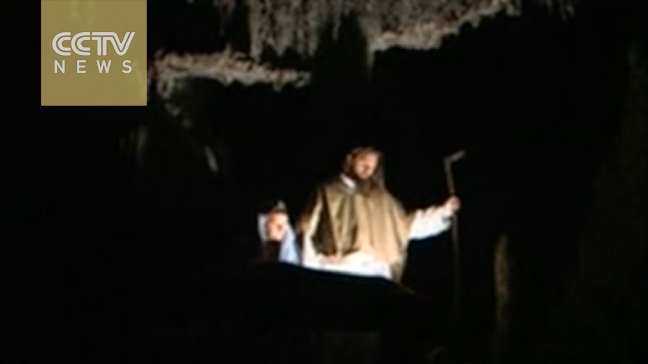 Europe's largest cave stages living nativity scene