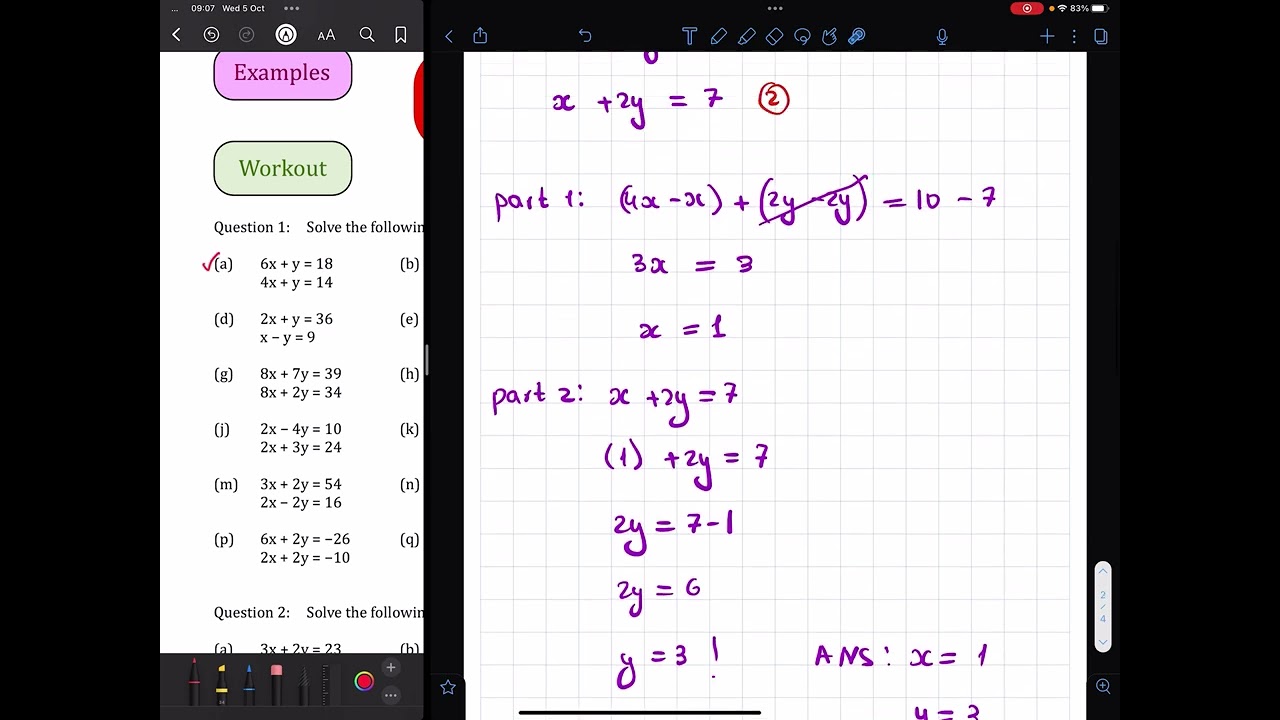 Solving Linear Simultaneous Equation by Elimination Method| IGCSE CIE | @khayalvaliyev6270