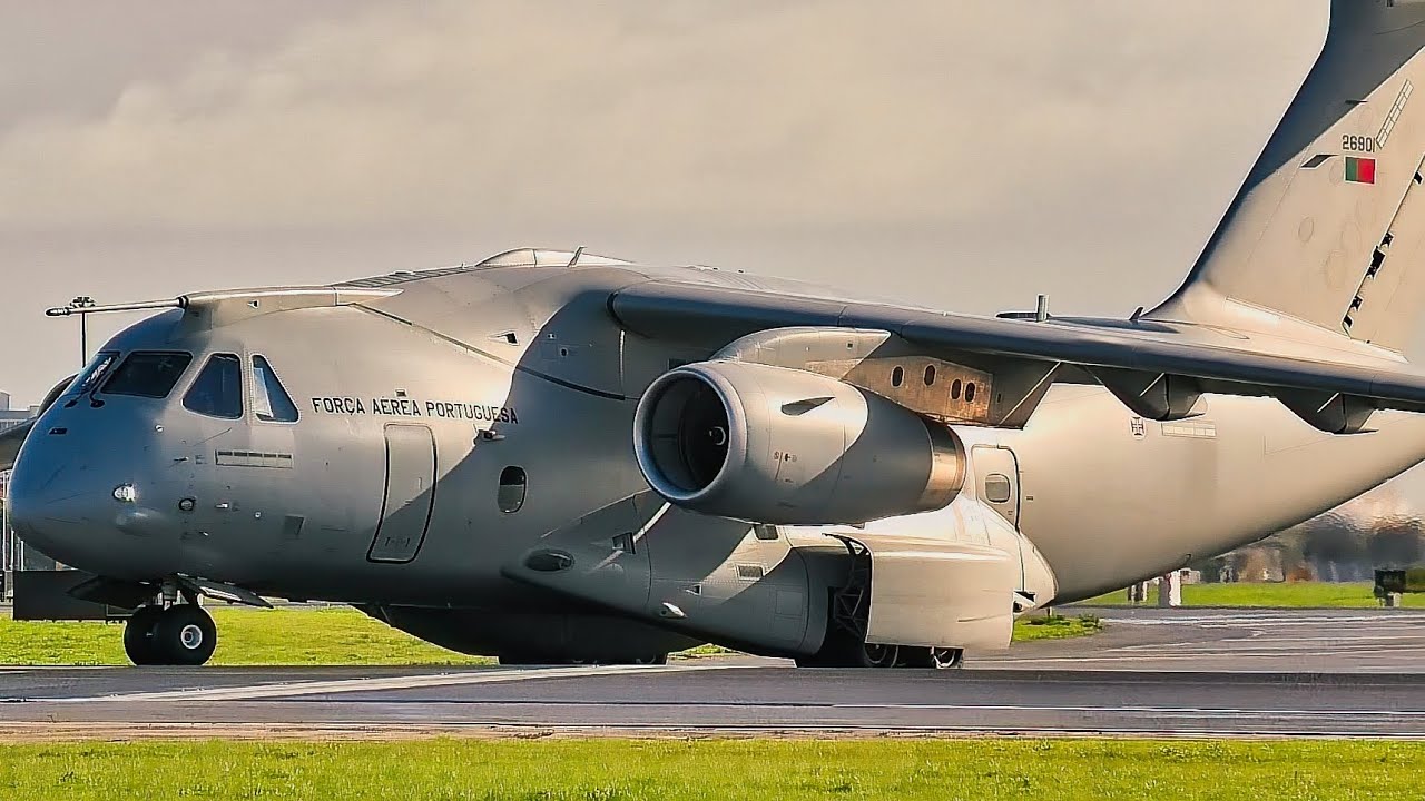 Powerful Tactical Jet in Action | KC-390 Portuguese Air Force Landing and Takeoff at Lisbon Airport