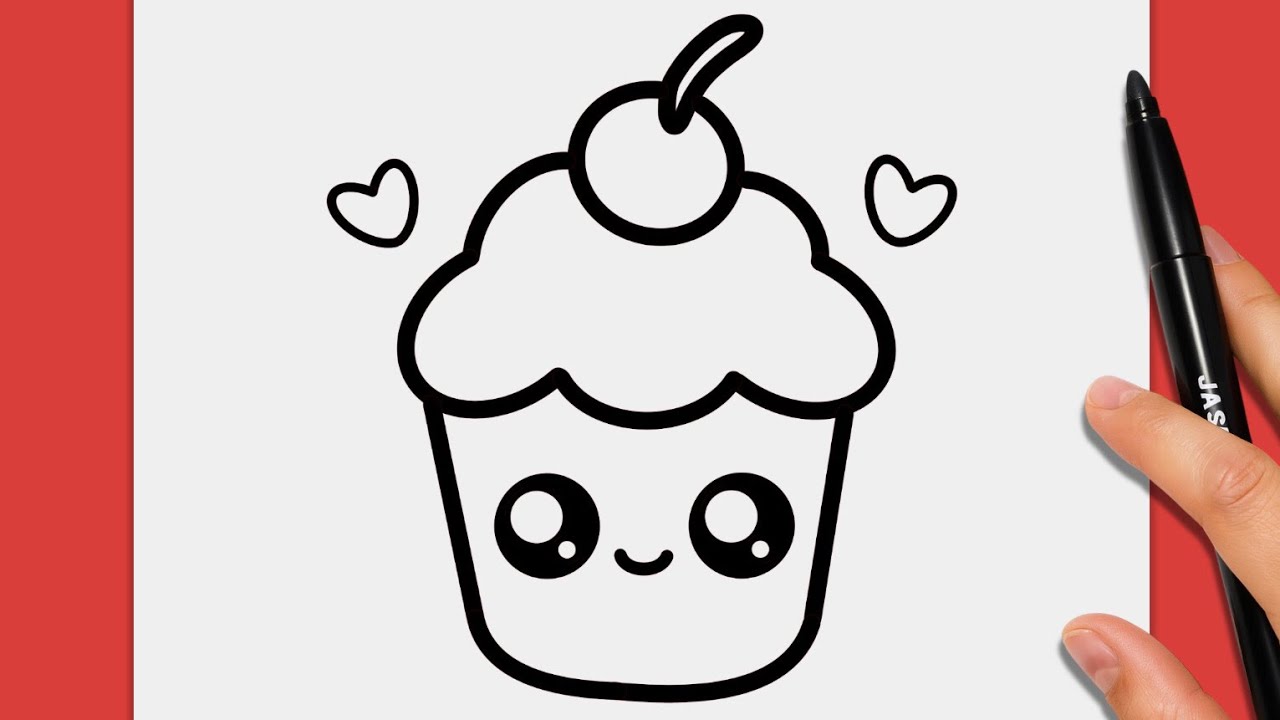 How to Draw a Cute Cupcake for Kids | Easy Drawing Step by Step 