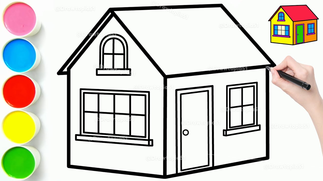 How to Draw a Simple 3D House Step by Step | HOW To DRAW A 3D HOUSE | 3D House Drawing Easy 🏠