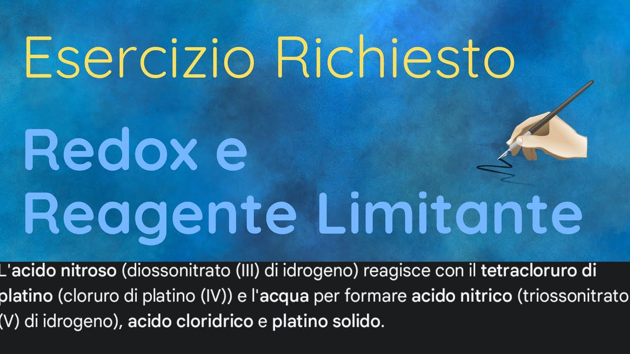 ESERCIZIO RICHIESTO - Redox e Reagente Limitante 