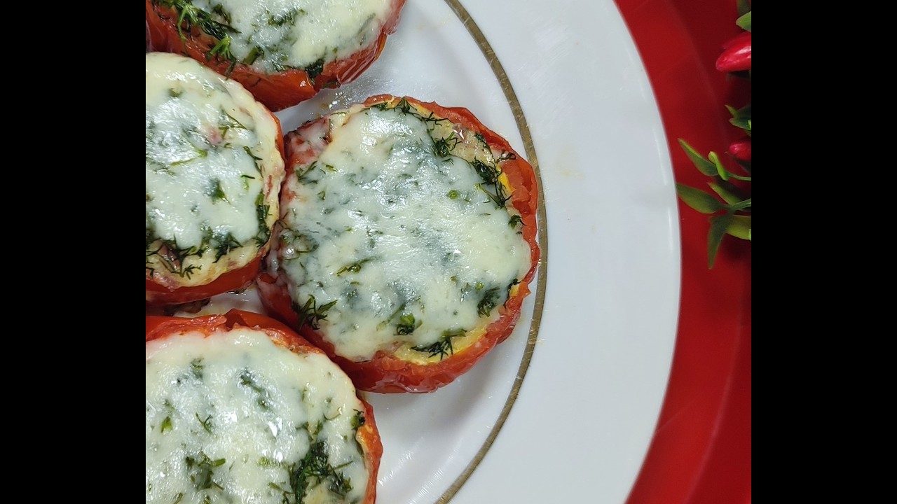 Помидорыкольца с сельдереем, зелёным луком, ветчиной, кукурузой и укропом