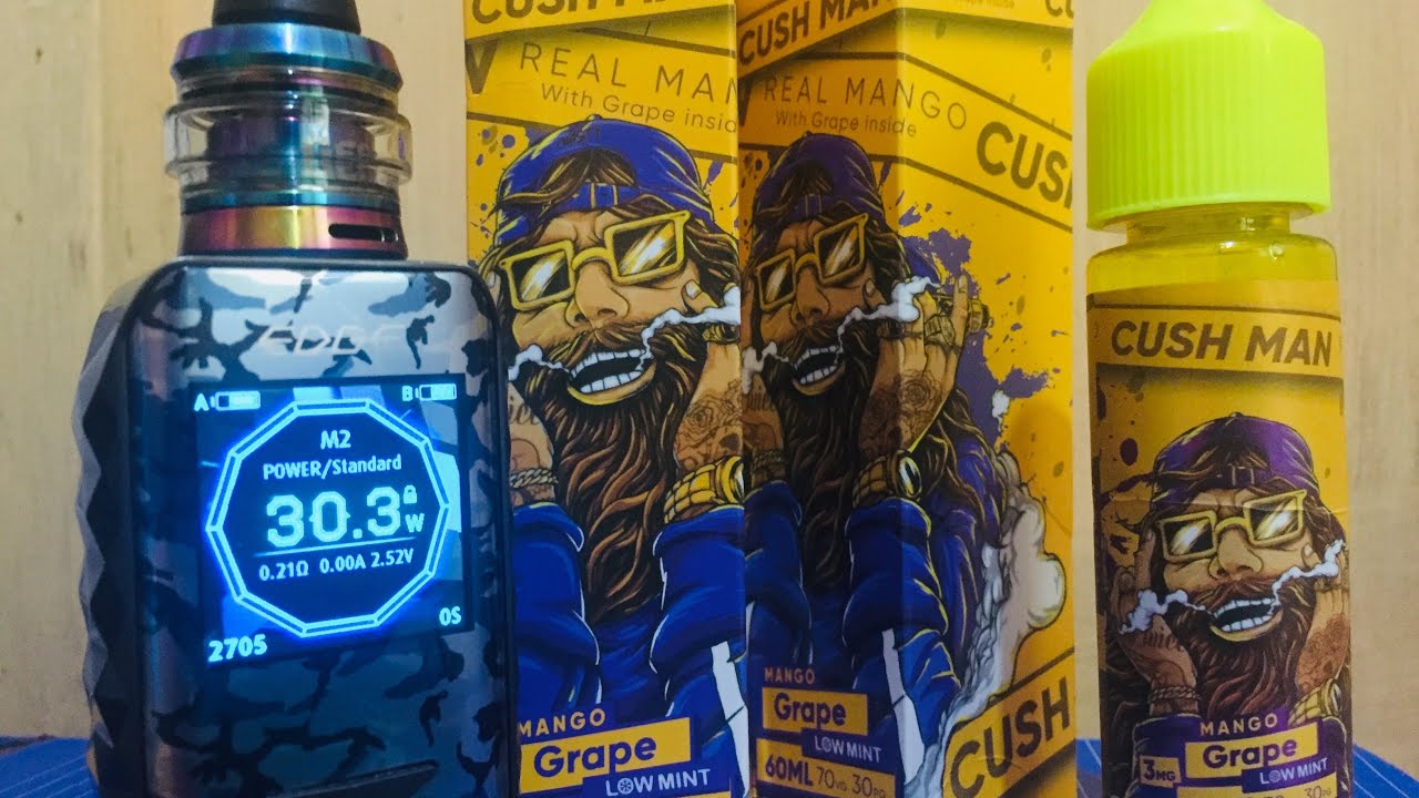 E-juice-review (cush man) nasty juice mango grapes