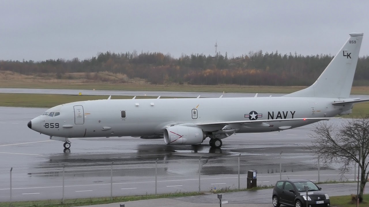 4K | US Navy Boeing P-8 Poseidon 168859 at Turku Airport