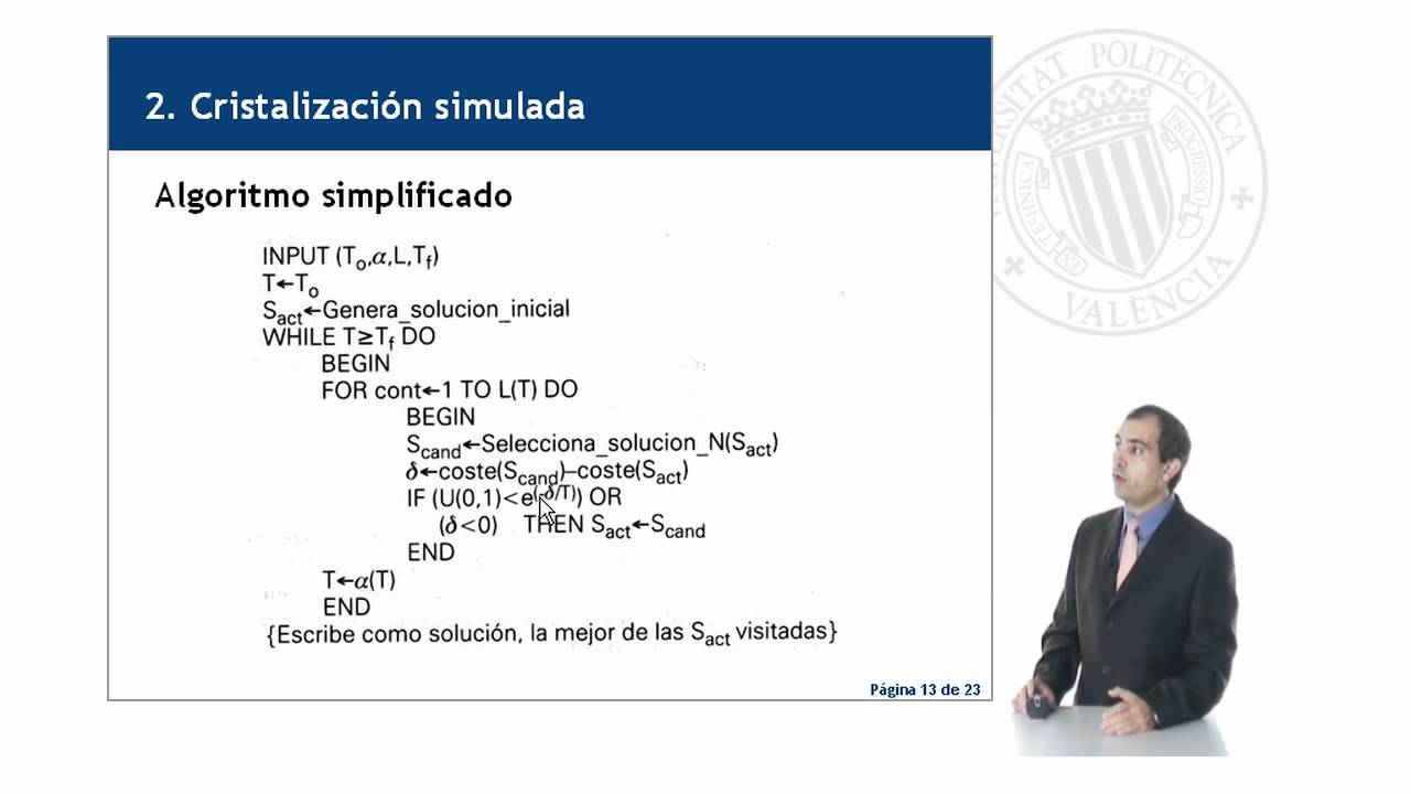 OPTIMIZACIÓN HEURÍSTICA MEDIANTE CRISTALIZACIÓN  SIMULADA | 4/8 | UPV