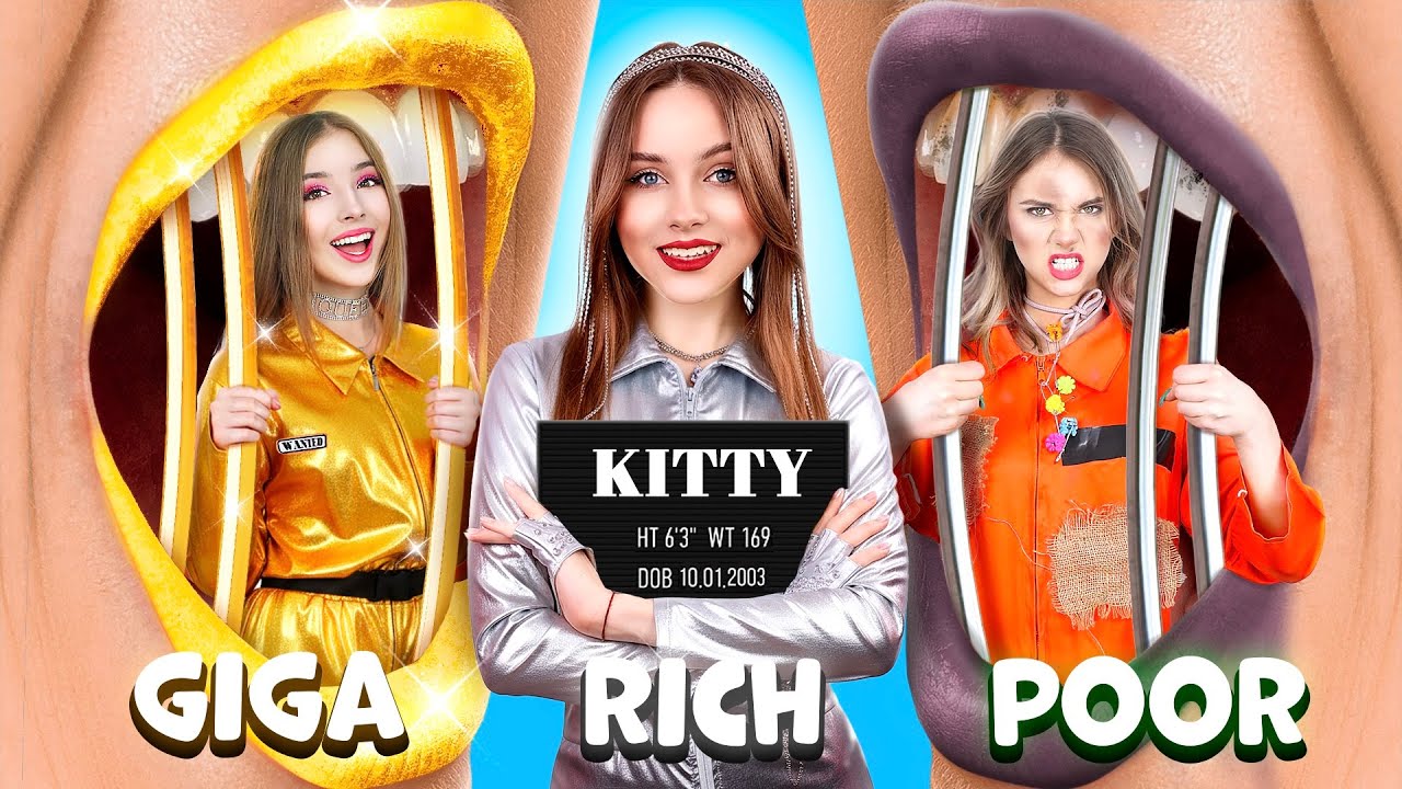Бедная vs Богатая vs Гига Богатая Заключенная! Как Сбежать с Тюрьмы?