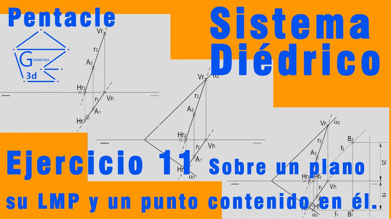 059 (Sistema Diédrico) Ejercicio 11. Sobre planos, rectas y puntos.