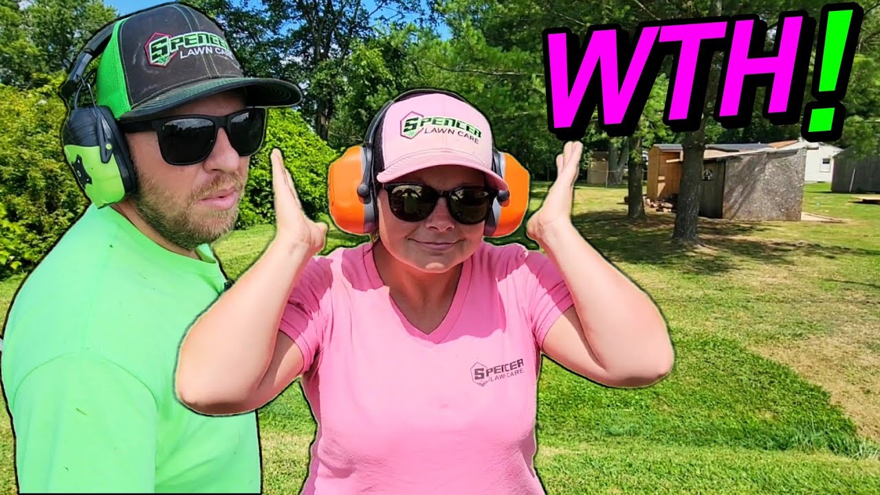 NEIGHBOR MESSED UP THE CUSTOMER LAWN ON PURPOSE!