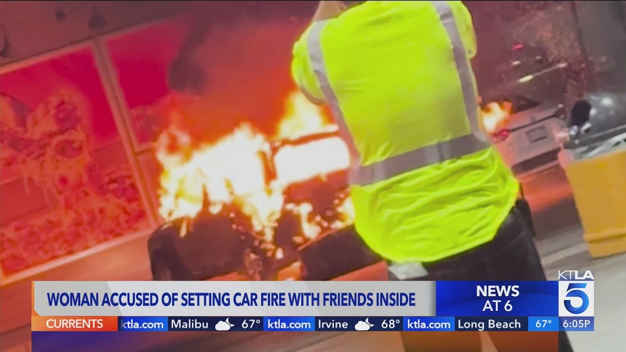 Woman accused of setting car on fire with friends inside