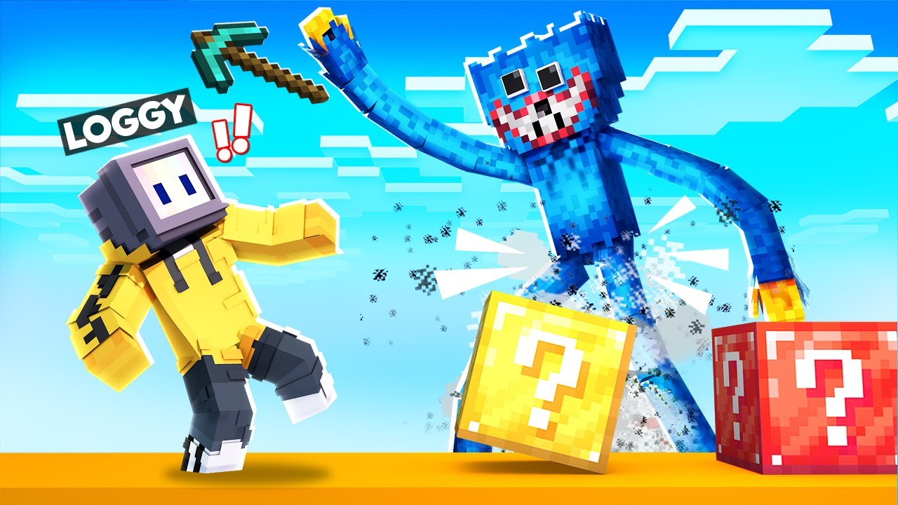 HUGGY WUGGY LUCKY BLOCK RACE WITH LOGGY | MINECRAFT