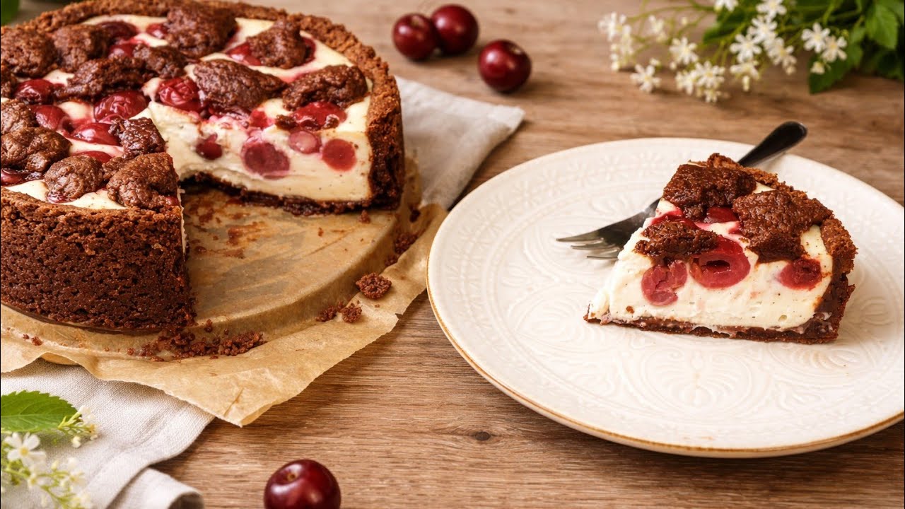 🍰 Cremiger russischer Zupfkuchen mit Kirschen 🍒🍫