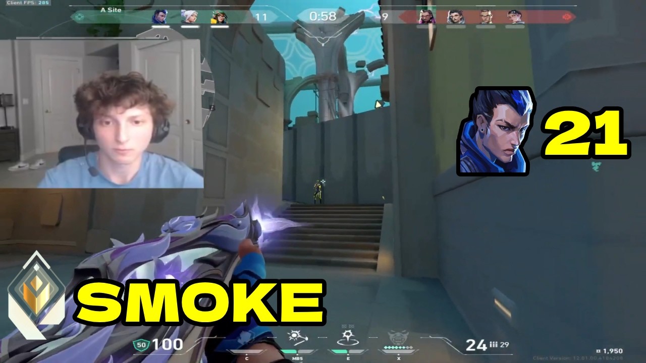 Smoke Valorant SMURFING in immortal lobby 🔥