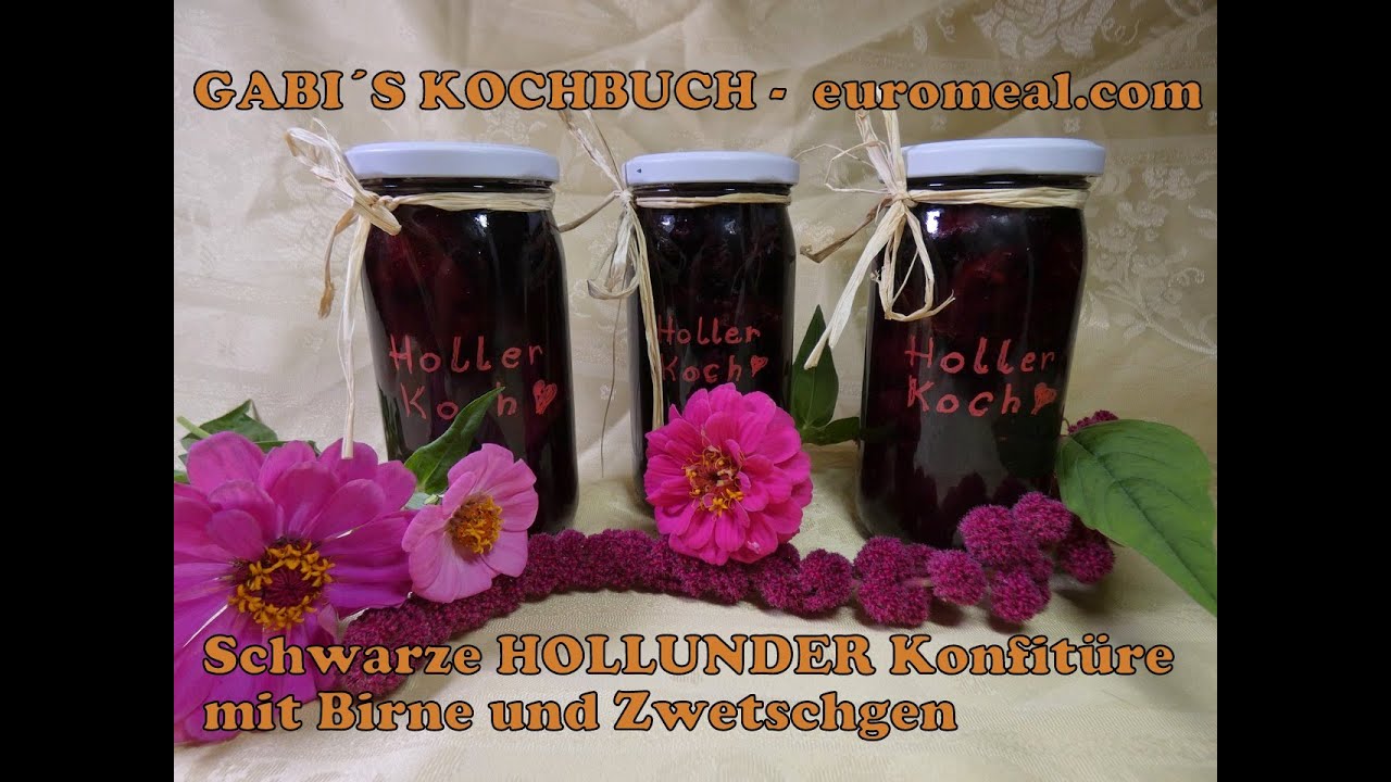 HOLLERKOCH - Konfit&uuml;re aus schwarzen Hollunderbeeren, Birnenst&uuml;cken und Zwetschgen