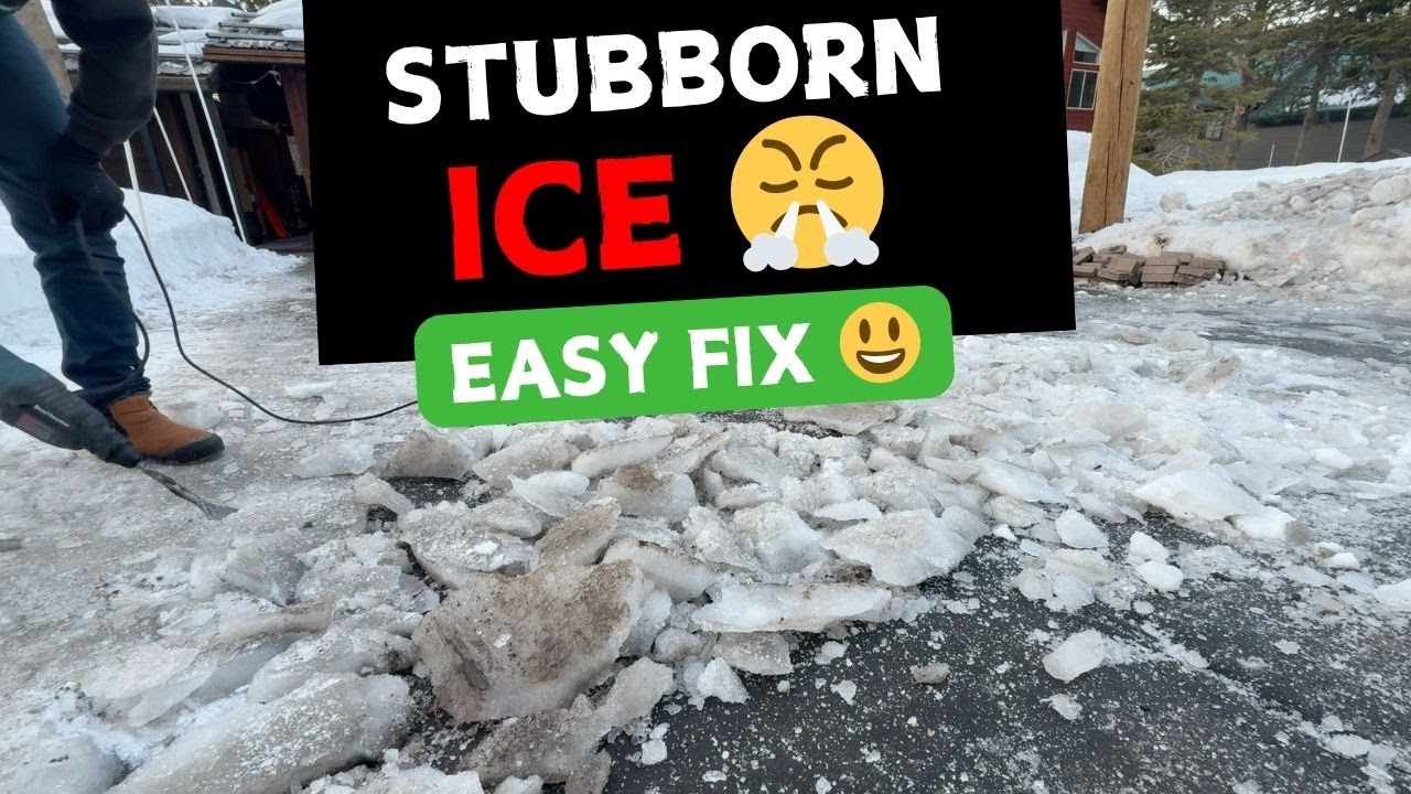 Stubborn ice stuck on driveway? 🥶 Genius level hack!