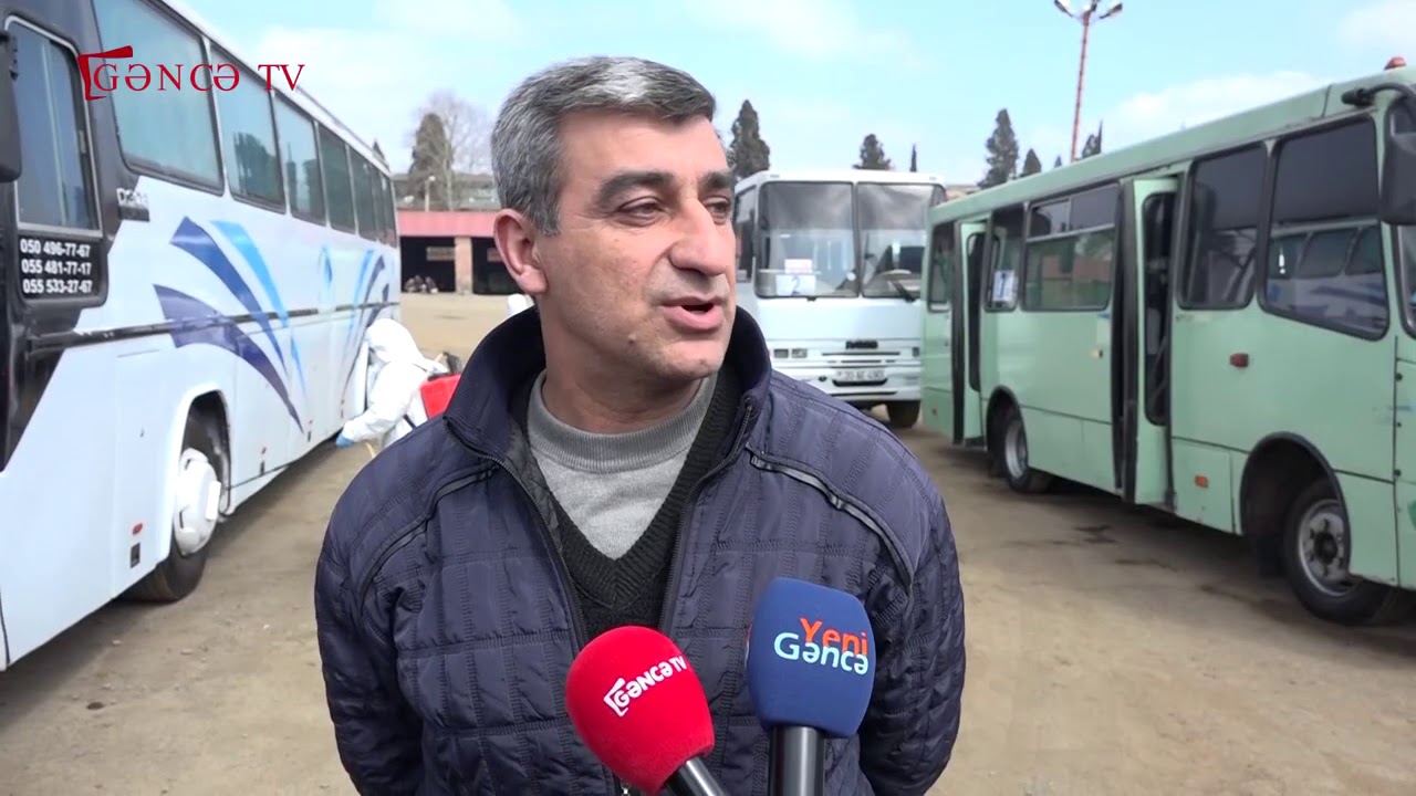 Gəncədə dezinfeksiya işləri davam edir - Bu dəfə avtobus və taksilər